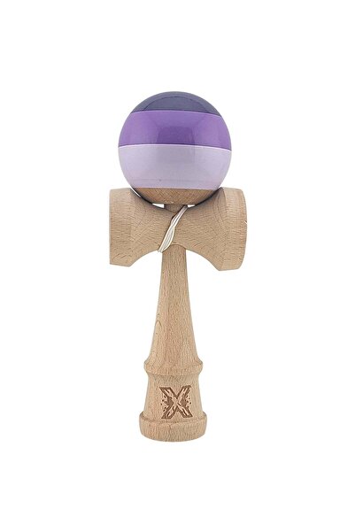Kendama X Originala, Profesionala, Super Sticky din Lemn, 18 cm, Purpuriu/Mov...