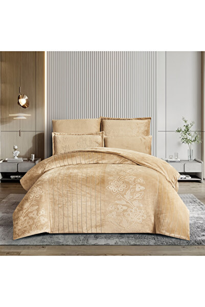 unique home collection Embossed Velvet Comforter Set Floral Design