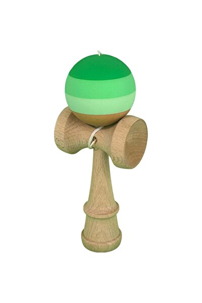 Kendama X Jucarie Originala, Profesionala, din Lemn, Rubber Grip, 18 cm, Verd...