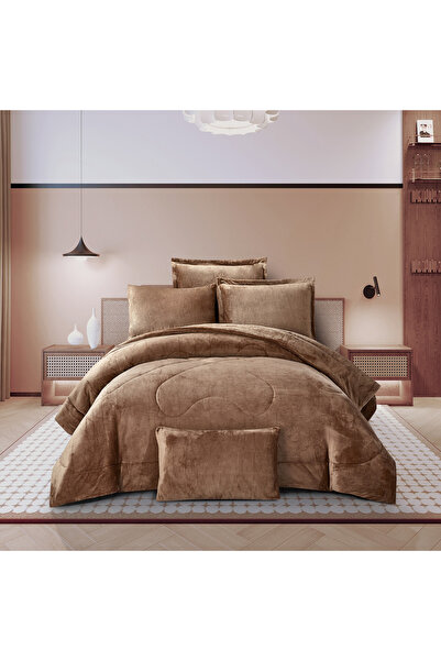 unique home collection طقم لحاف مخملي فاخر مقاس كينج