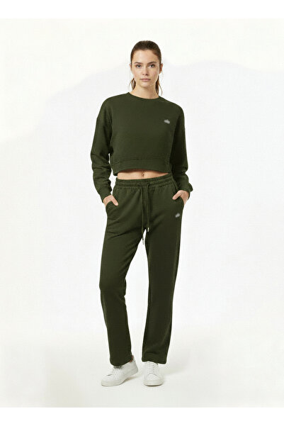 HepsitrentStore Crew Neck Crop Model Sweatshirt Tracksuit Bottom Top Set