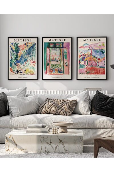 ALAYRA International Matisse Wall Art Set (40x60 cm) – 3-Piece Framed Abstrac...
