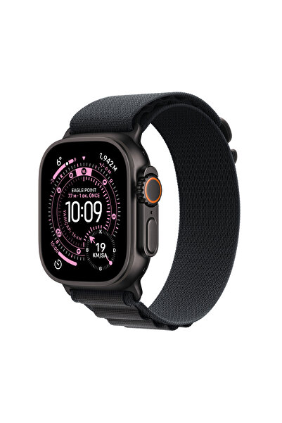 Apple Watch Ultra 3 GPS + Cellular, 49 mm Siyah Titanyum Kasa ve Siyah Alpine Loop - Küçük Boy