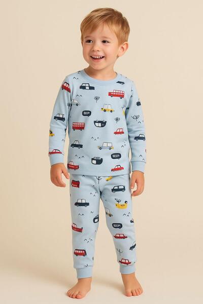 BONY SOCKS Set de pijamale cu model mașină pentru băieți