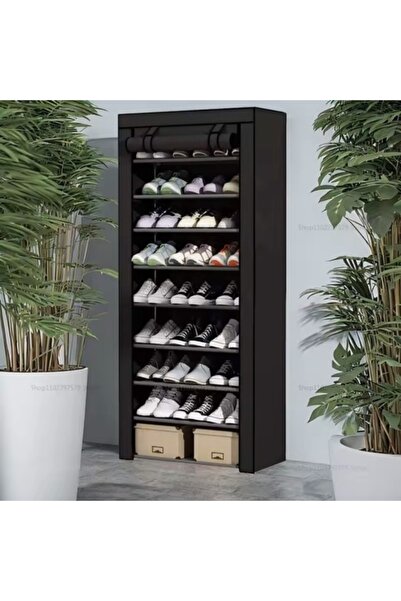 Artenova Pantofar dulap textil pentru incaltaminte cu 9 rafturi de depozitare, negru