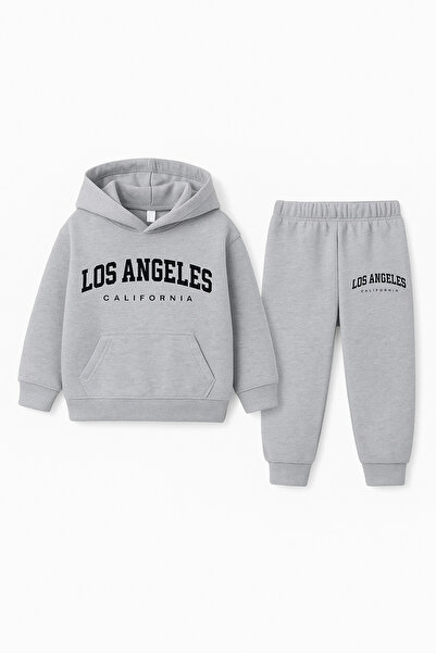 SAINT YUX طقم رياضي للأطفال باللون الرمادي “لوس أنجلوس كاليفورنيا” مطبوع بغطا...
