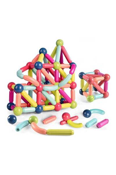 COOYA 64 piece magnetic building block toy, suitable as a learning toy for boys and girls aged 3