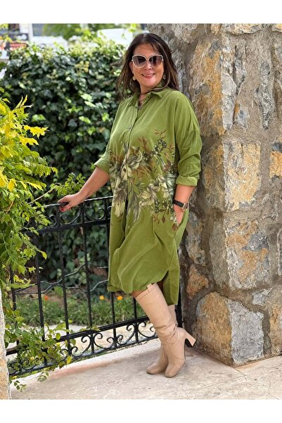 Punta Otantik YG11410 Чоловіча сорочка з квітковим принтом та італійським оксамитовим коміром Костюм Фісташка