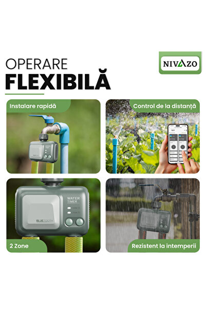 nivazo Nivazo® WaterMaster HCT-626 irrigation controller, 2 zones, Wifi adapter, Tuya app compatible