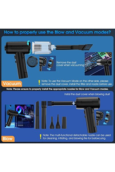 Generic Compressed Air Duster, Handheld Car Vacuum/Air Blower & Pump, Electric Keyboard/Computer Duster