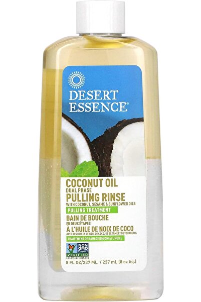Desert Essence Coconut Oil Dual Phase Pulling Rinse, Mint, 8 fl oz