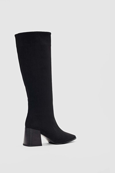 selin shoes Liore Blunt Toe Women's Boots - Black Suede