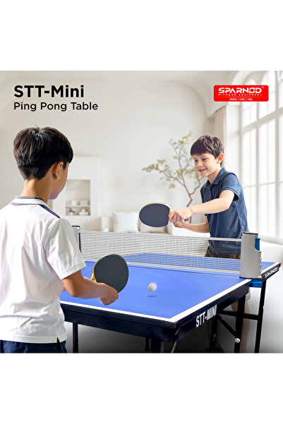 Sparnod Fitness STT-MINI Foldable Table Tennis Table | 2-Player PingPong Set for Kids | Indoor/Outdoor