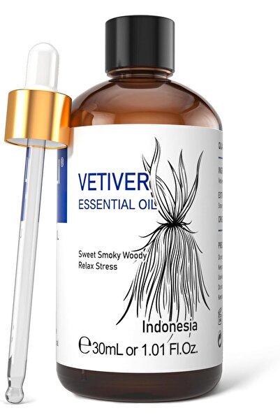 HIQILI Vetiver (Vetiveria) Essential Oil for Diffuser, Perfumes & Candle Making - HIQILI, 30 ml