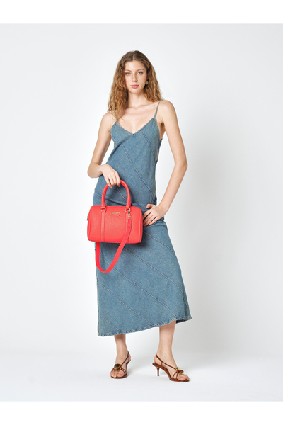 Pierre Cardin Geantă de umăr pentru femei, cu curea detașabilă, închidere cu fermoar, culoare coral închis, 05PC25Y904