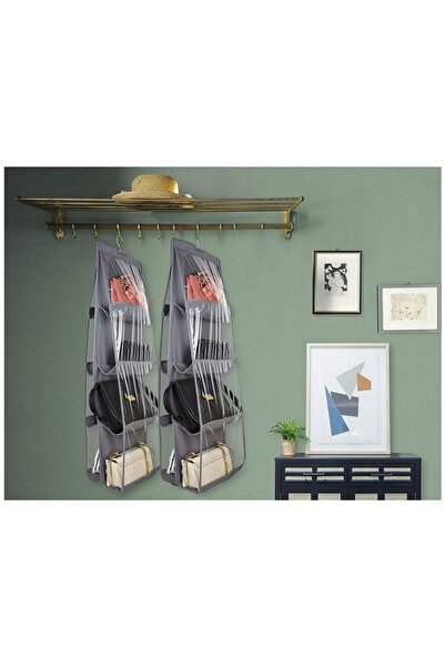 zola Hanging organizer, with 8 compartments, 100x34 cm, grey