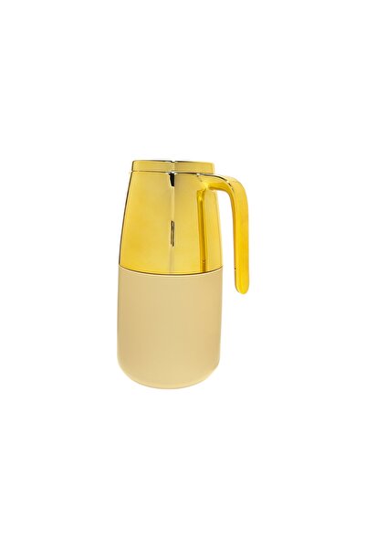 Generic Beige and gold tea thermos, 1 liter capacity