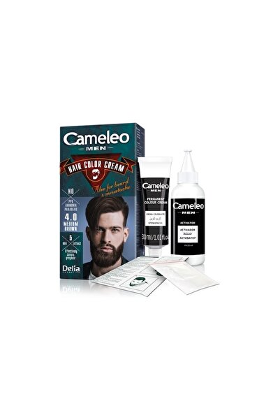 Delia Cosmetics Cameleo Men hair, beard & mustache dye - Medium Brown 4.0, Delia Cosmetics, 30 ml