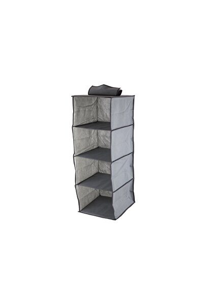 zola Clothes organizer, grey, with 4 compartments, velcro closure, 30x30x80 cm