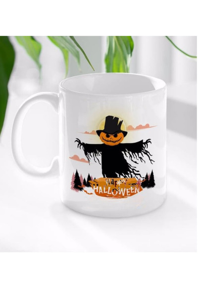 Halloween Temalı Porselen Kupa Bardak – Cadılar Bayramı Tasarımlı Hediye Kupa – Happy Halloween