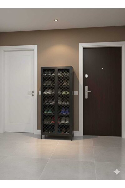 Dündarlar Tina 7 Katlı Metal Ayakkabı Dolabı Siyah