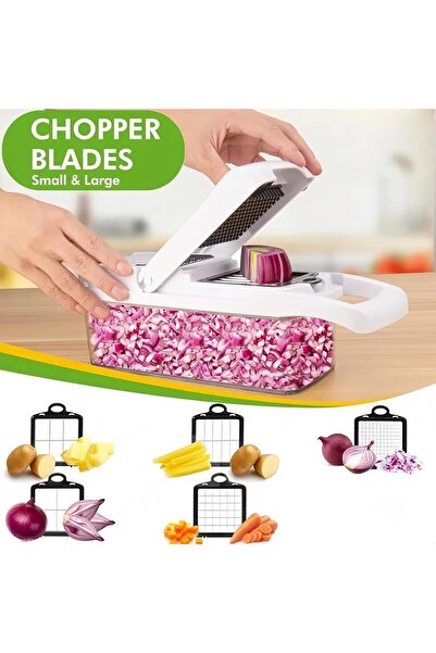 Generic 22-in-1 Vegetable Chopper with Container–Multi-Functional Mandoline Slicer and Dicer, Onion Chopper