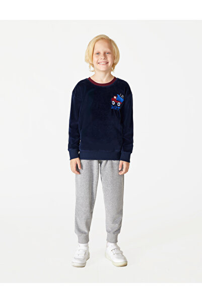 Elsima طقم بيجامة شتوية مخملية للأولاد