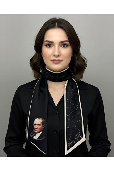 Vanelia وشاح ربطة عنق بتفاصيل أتاتورك