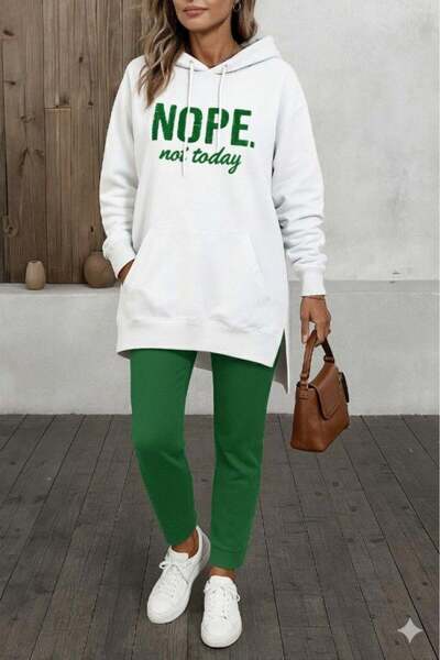 ÇELİK TİCARET Γυναικείο μακρυμάνικο φούτερ με κορδόνια βισκόζης με δύο κλωστές