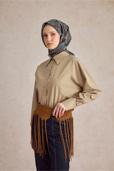 Qef Cotton Scarf Garden Burgundy