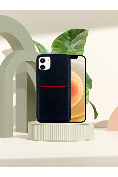 DEERDERİ حافظة آيفون من الجلد الطبيعي المخيط باللون الثلجي لآيفون 11