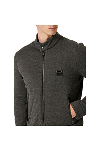 Dolce&Gabbana Jeans Dolce Gabana Gray Logo Detailed Men's Coat 102115119_019