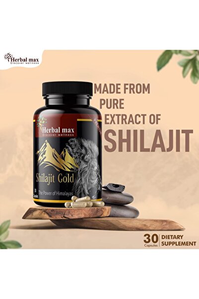 HERBAL MAX Shilajit Gold Himalaya Extract 800 mg - 30 Capsules (Pack of 3)