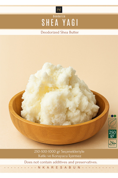 nkare زبدة الشيا المزيلة للروائح 250 جرام طبيعية، لا تحتوي على إضافات أو مواد حافظة - زبدة الشيا المزيلة للروائح 250 جرام طبيعية