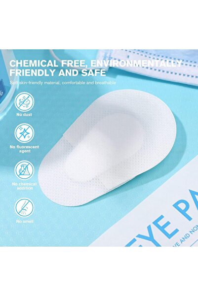 MAKINGTEC 20PCS Disposable Sterile Eye Pads - Non-Woven Adhesive Eye Patch, 5.5 x 8.5 cm