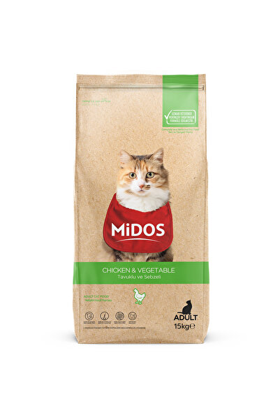 MİDOS Суха храна за възрастни котки, предотвратява образуването на космени то...