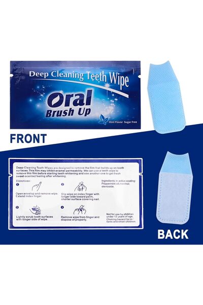 NALACAL Mint-Flavored Oral Wipes, Teeth Whitening, Portable Disposable, 60 Pcs