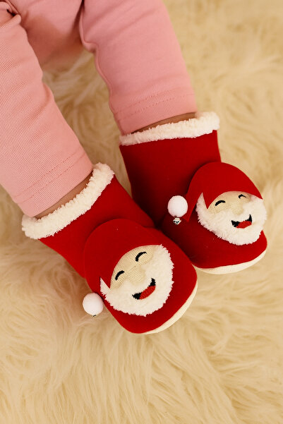 Bilge Trend New Year Santa Claus Embossed Rattle Baby Slippers Booties Shoes