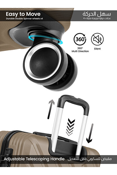 PARAJOHN 20-Inch Cabin ABS Hardshell Lightweight Spinner Luggage | 4-Wheel Carry-On Trolley 2.5kg