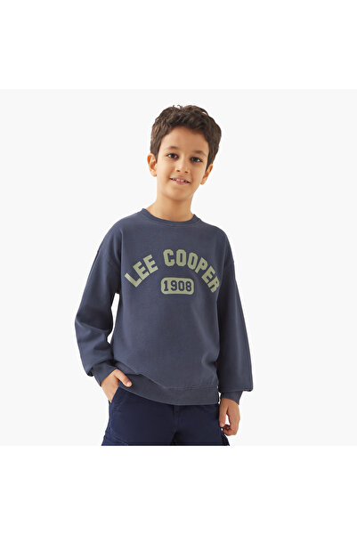 Lee Cooper بلوفر برقبة دائرية وطبعة شعار وأكمام طويلة