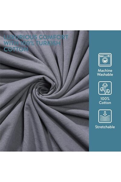 OEM JEMIDI Elastic Fitted Sheet, 90x200 cm, Cotton, Summer/Winter, Machine Washable and Dryer Safe, Gray