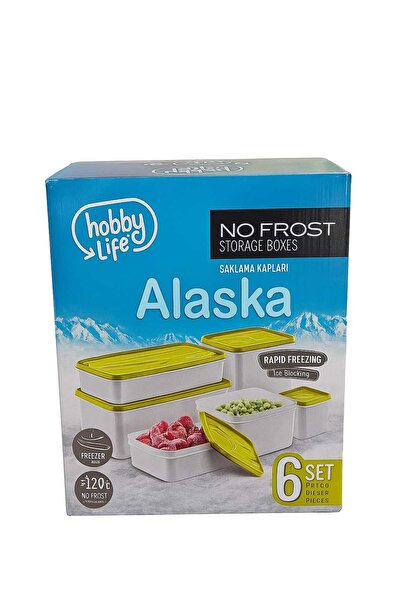 HOBBY LİFE Alaska 6-Piece No Frost Deep Freezer Storage Container Set (Flexible & Quick Freezing)