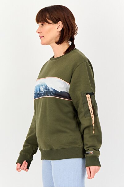 Ellesse Women Sportswear Fit Long Sleeve Outdoor Sweatshirt, Olive