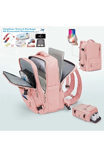 SUAU Travel Backpack 40x30x20 cm – Accepted by WizzAir, RainAir, Pink