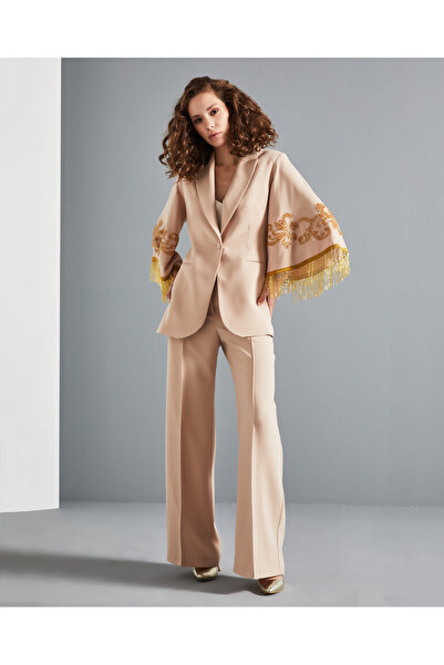 SERPİL Kadın Ceket- Kolları Püskül ve İşleme Detaylı - Modern ve Şık - Özel G...