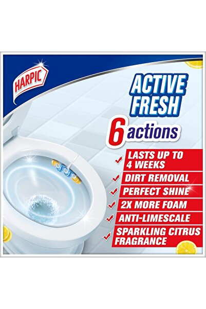 Harpic Active Fresh Toilet Cleaner Rim Block, Sparkling Citrus Scent, 35g x 3