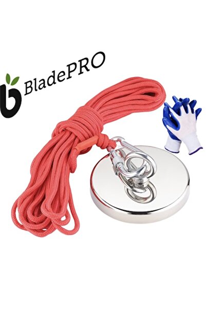 BladePRO Set magneți neodim D75 mm cu frânghie de 10 m, carabină și mănuși — 260 kg