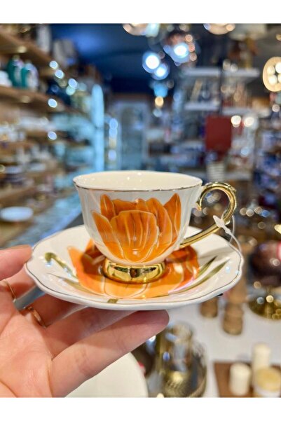 ACAR TIFFANY TURUNCU TEK KİŞİLİK TÜRK KAHVESİ FİNCANI