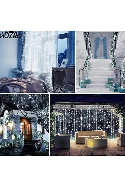 HOZRO șir luminos transparent, 8 m, 100 LED-uri — Alb rece