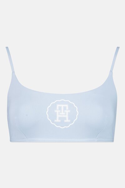 Tommy Hilfiger Women Graphic Print Logo Padded Bralette, Brezzy Blue